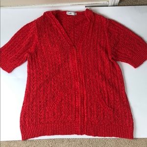 Coldwater Creek red hooded zip-up sweater